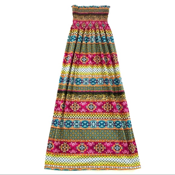 💎 3/$30: Strapless Printed Maxi Dress - Picture 2 of 3